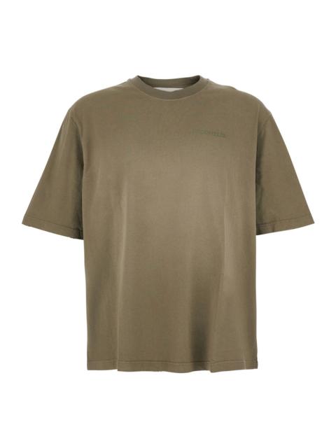 Golden Goose Golden Goose Men Brown Round Neck T-Shirt With Logo Lettering Embroidery On The Front In Cotton For 