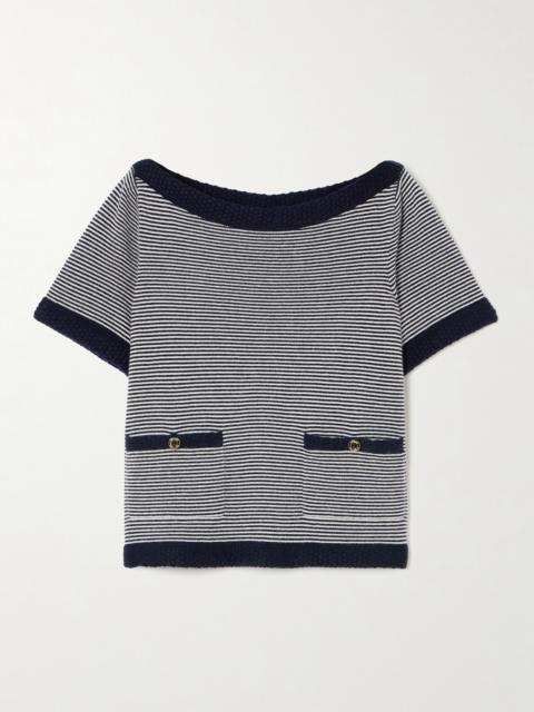FRAME Striped Cashmere Top