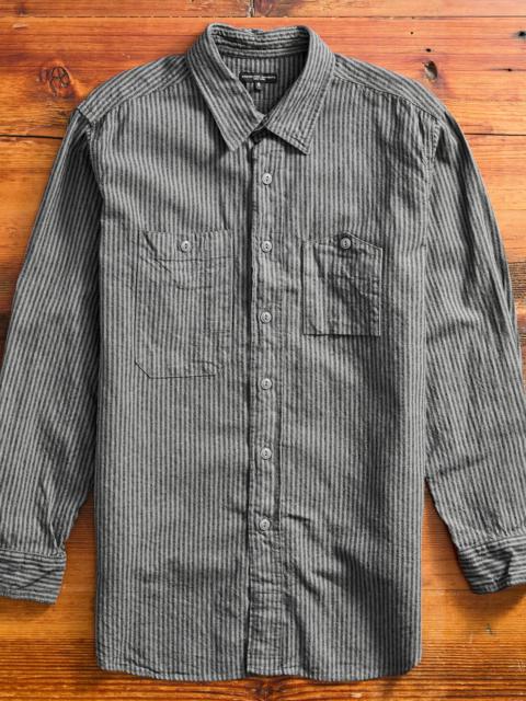 Linen Work Shirt in Charcoal Grey