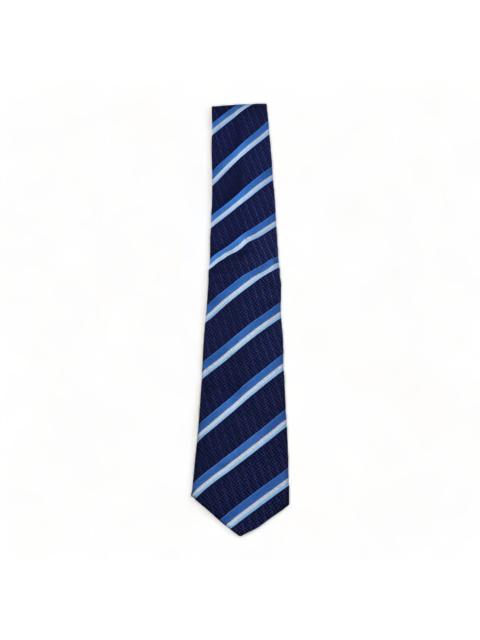 FENDI Fendi Silk Logo Skinny Necktie Tie -Blue White