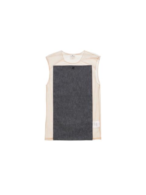 courrèges Courreges Illusion Square Denim Top - Dark Skin Tone Grey
