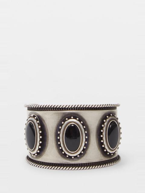 Ann Demeulemeester Luba Small Cabochon Engraved Cuff Bracelet
