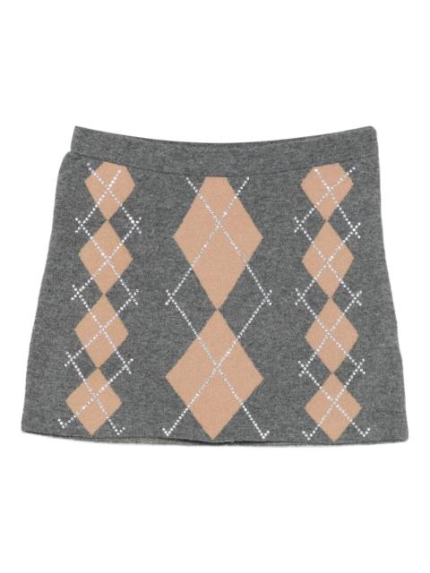 RETROFÊTE Cecilie argyle-pattern embellished mini skirt