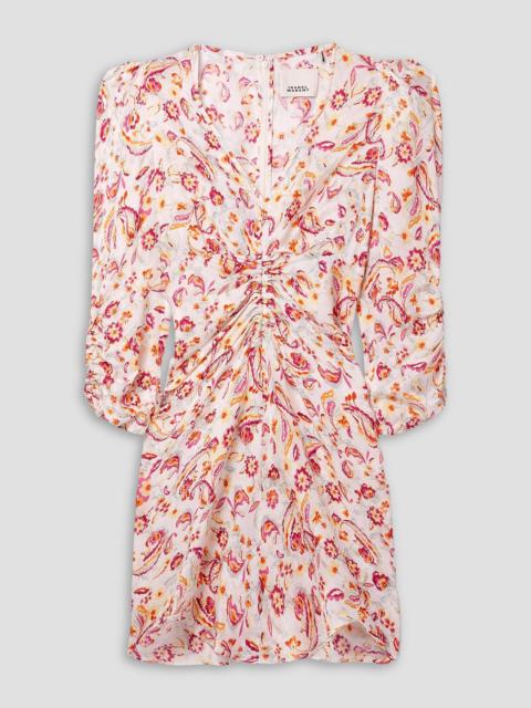 Isabel Marant Aliniza ruched floral-print jacquard mini dress