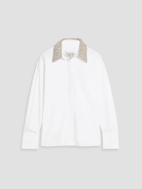 TWP E. B. crystal-embellished cotton-poplin shirt
