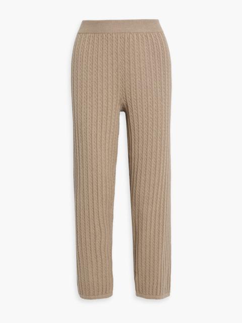 SIMKHAI Cable-knit cotton and cashmere-blend track pants