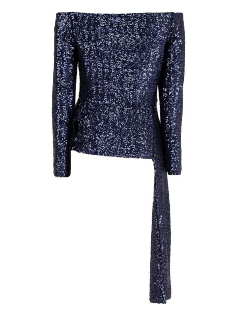 ROLAND MOURET sequin-embellished off-shoulder top