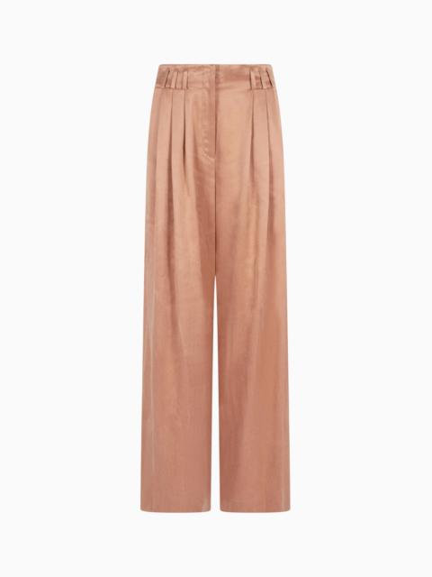 GIORGIO ARMANI WIDE-LEG VISCOSE AND CUPRO TROUSERS