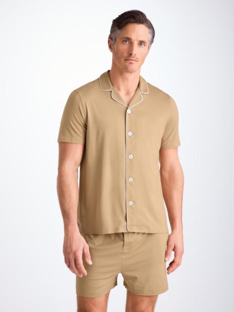 Derek Rose Men's Short Pajamas Basel Micro Modal Stretch Camel