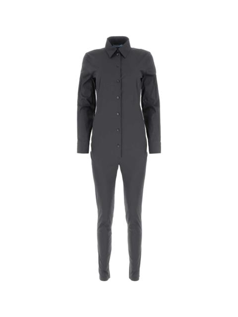 Prada Graphite Stretch Poplin Jumpsuit