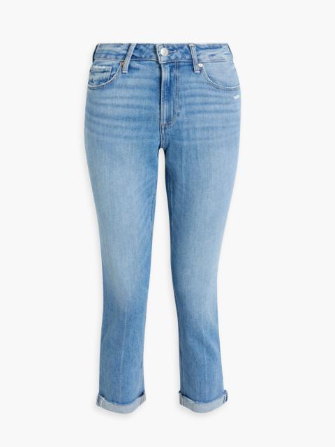 PAIGE Brigitte cropped distressed high-rise slim-leg jeans