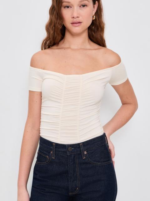 L'AGENCE Baliegh Off Shoulder Ruched Bodysuit