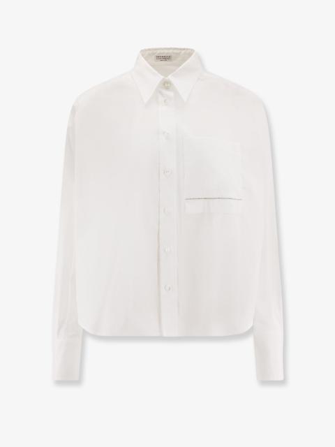 Brunello Cucinelli Brunello Cucinelli Cotton Blend Shirt With Monili Detail