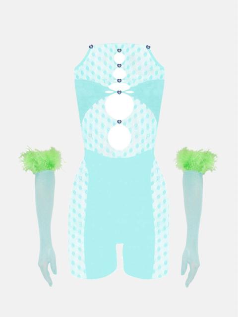 POSTER GIRL JETTA JUMPSUIT X GWENEVERE GLOVES SET SOFT TURQUOISE