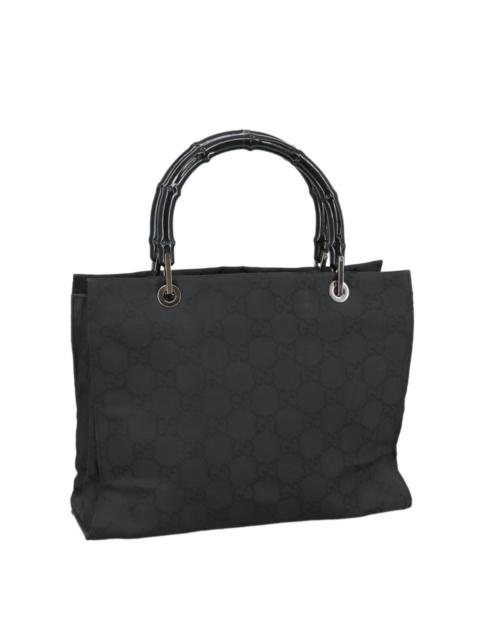 GUCCI GUCCI Bamboo GG Canvas Hand Bag Nylon Black Silver 002 1016 002 1016
