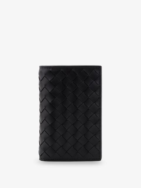 Bottega Veneta Bottega Veneta Men Leather Card Holder With Intrecciato Motif