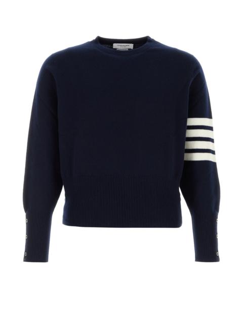 Thom Browne Navy blue cashmere sweater