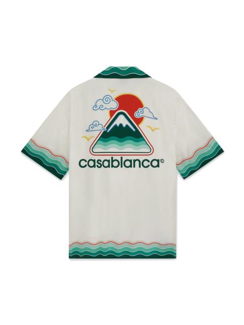 CASABLANCA Montagne Ondulee Silk Short Sleeve Shirt