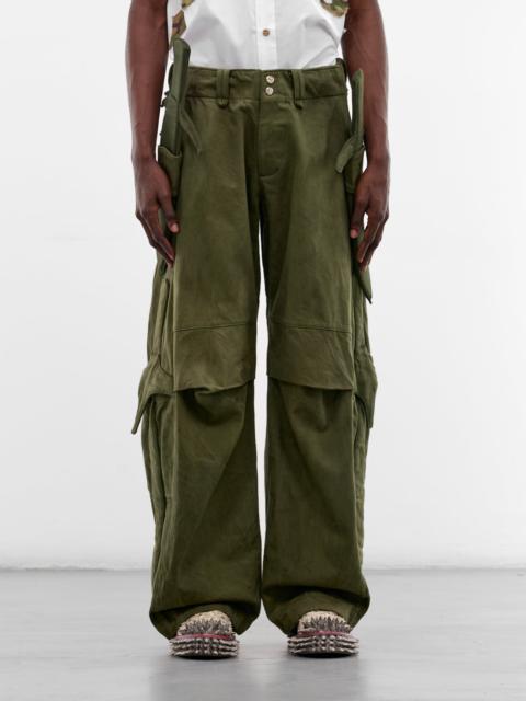 YAKU Green Japanese Denim Sword Pants