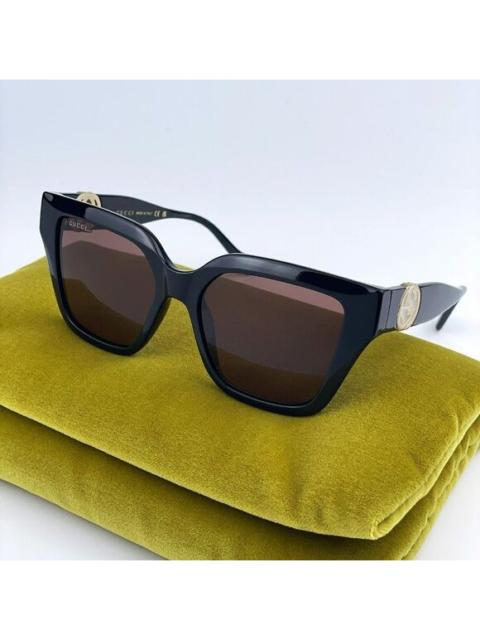 GUCCI NEW Gucci GG1023S 005 Black Brown Square Chain Women Sunglasses