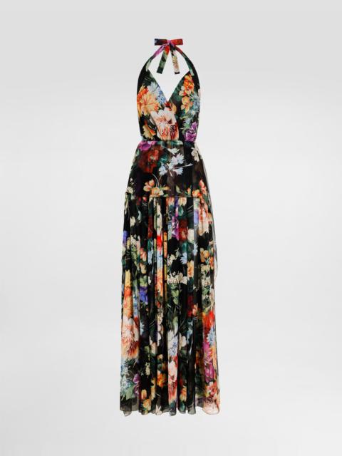 Dolce & Gabbana Flower bouquet-print long chiffon dress
