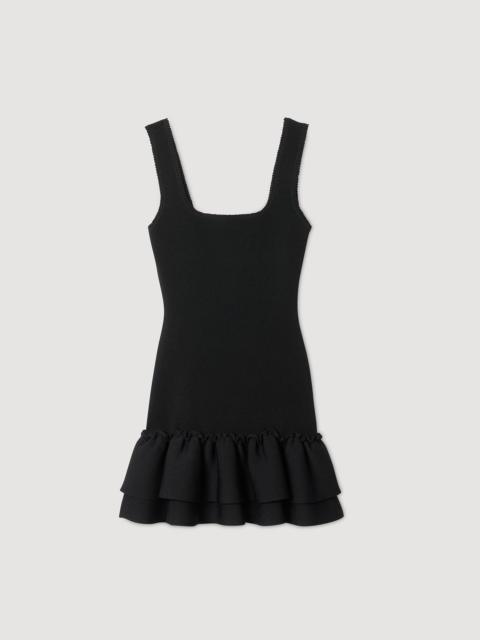 Sandro MINI KNIT DRESS WITH RUFFLES