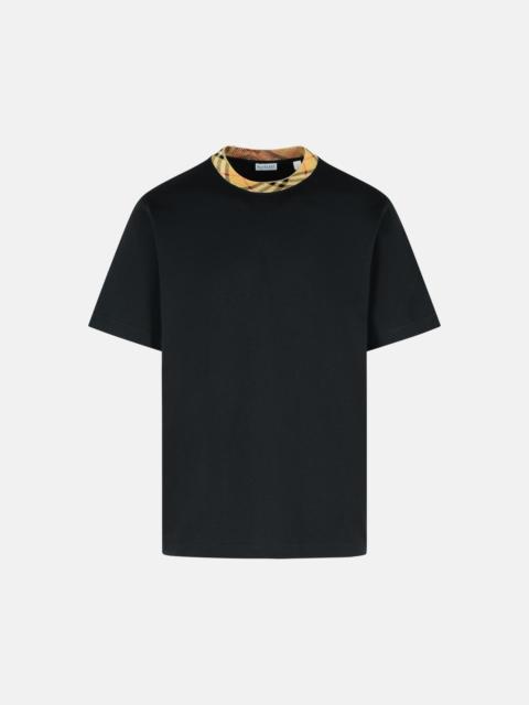 Burberry 'RYAN IN COTONE NERA CON FINITURE 'CHECK' T-SHIRT