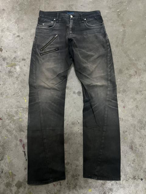 Other Designers Vintage - THRASHED🔥RAGEBLUE COTTON FADED PANT ZIPPER