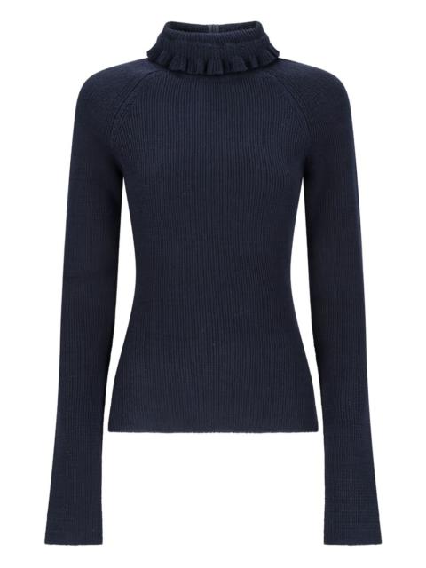 Alaïa ruffled long-sleeve top