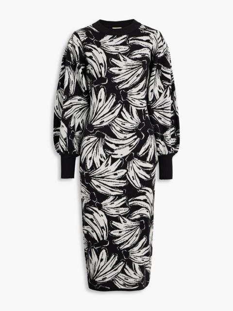 FARM RIO Jacquard-knit midi dress