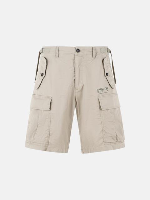 DSQUARED2 BEIGE COTTON CARGO BERMUDA SHORTS