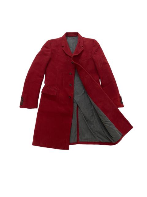 ✨D&G red moleskin fabric long coat Made in Italy