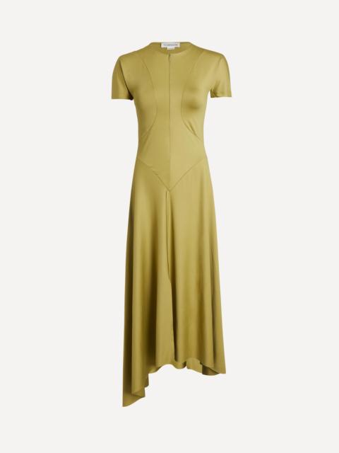 Victoria Beckham Green Finch Zipped Front Midi Dress