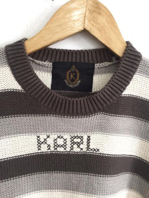 Karl Helmut Spell Out Jail Striped Knitted Jumper