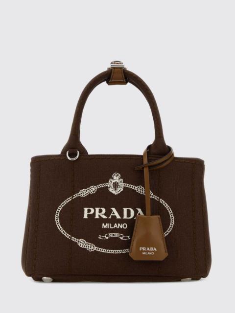 Prada Prada Women Mini Jardinii¨Re Canvas Bag With Printed Logo Prada
