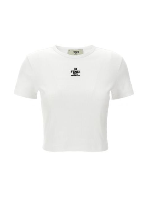 FENDI 'Fendi' cropped T-shirt