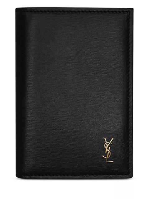 SAINT LAURENT Tiny Cassandre Credit Card Wallet