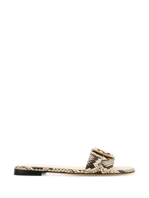 Fendi Women Multicolor Leather Fendi Ffold Slippers