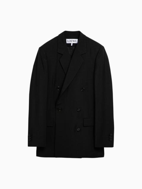 Loewe Black Double-Breasted Jacket In Wool And Mohair Women