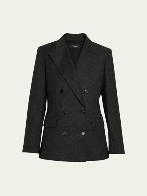 Theory Double-Breasted Wool Tuxedo Jacket