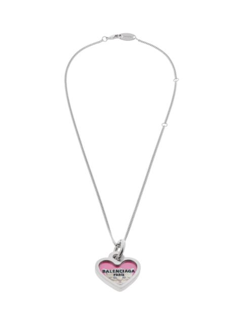 BALENCIAGA Darling Necklace in Silver/fushia