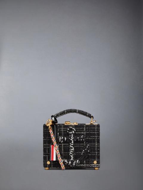 Thom Browne Plaid Ribbon Tweed Woven Chain Micro Attache Case