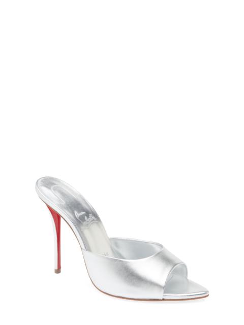 Christian Louboutin Christian Louboutin Miss Z Pointed Toe Metallic Sandal in S211 Silver/Lin Silver at Nordstrom