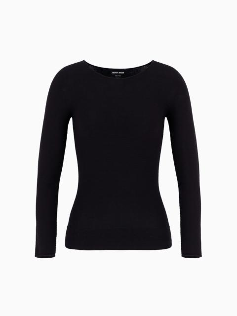 GIORGIO ARMANI Links-stitch viscose long-sleeved jumper