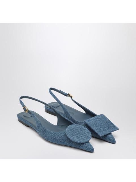 JACQUEMUS Jacquemus Ballerina Slingback Duelo Plates In Denim Women