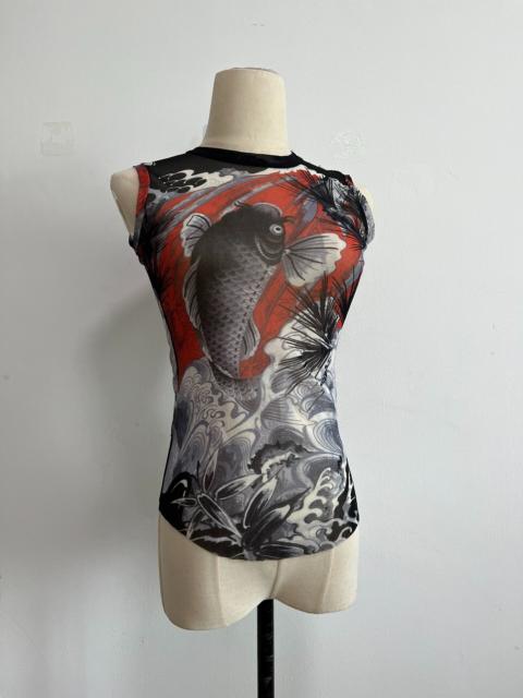 Jean Paul Gaultier Jean Paul Gaultier koi fish top mesh