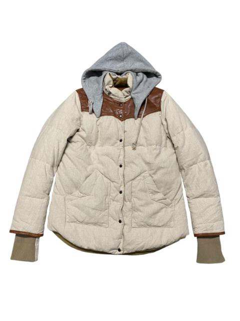 If Six Was Nine - G.O.A Puffer Jacket Hooded Leather Trimmed