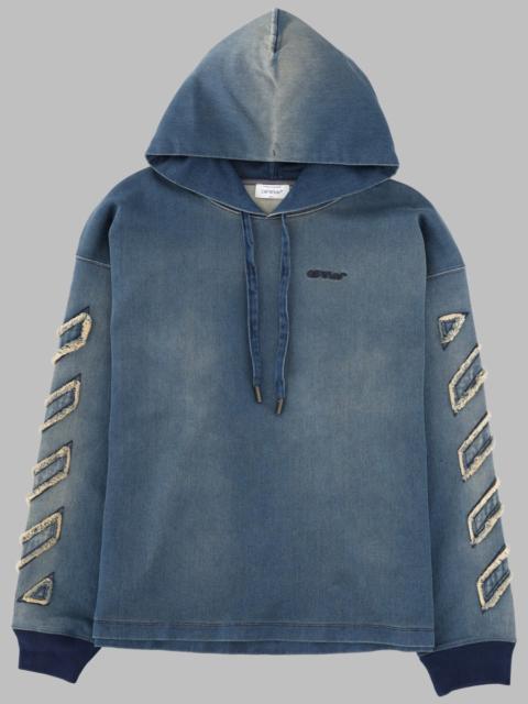 Off-White Off-White Men Felpa In Denim Con Dettagli "Diag"
