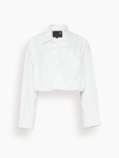 R13 Crossover Bubble Shirt in White