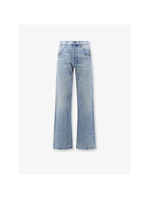 GUCCI GUCCI $1400 Flared Horsebit Light Blue Denim Pants New & Aut